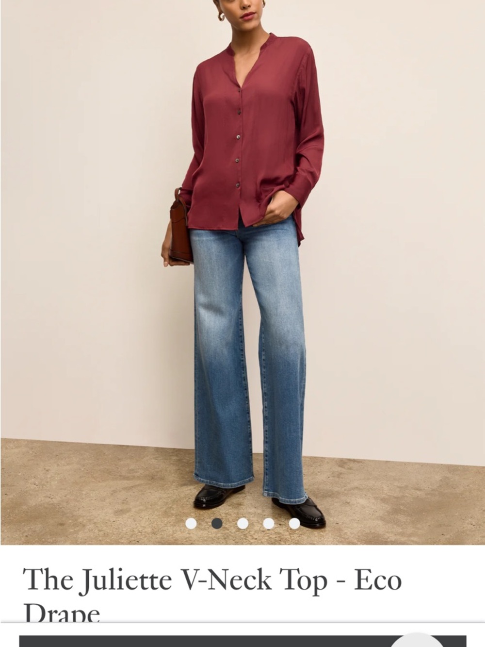 MM LaFleur The Juliette V-Neck Top - Eco Drape in Wine